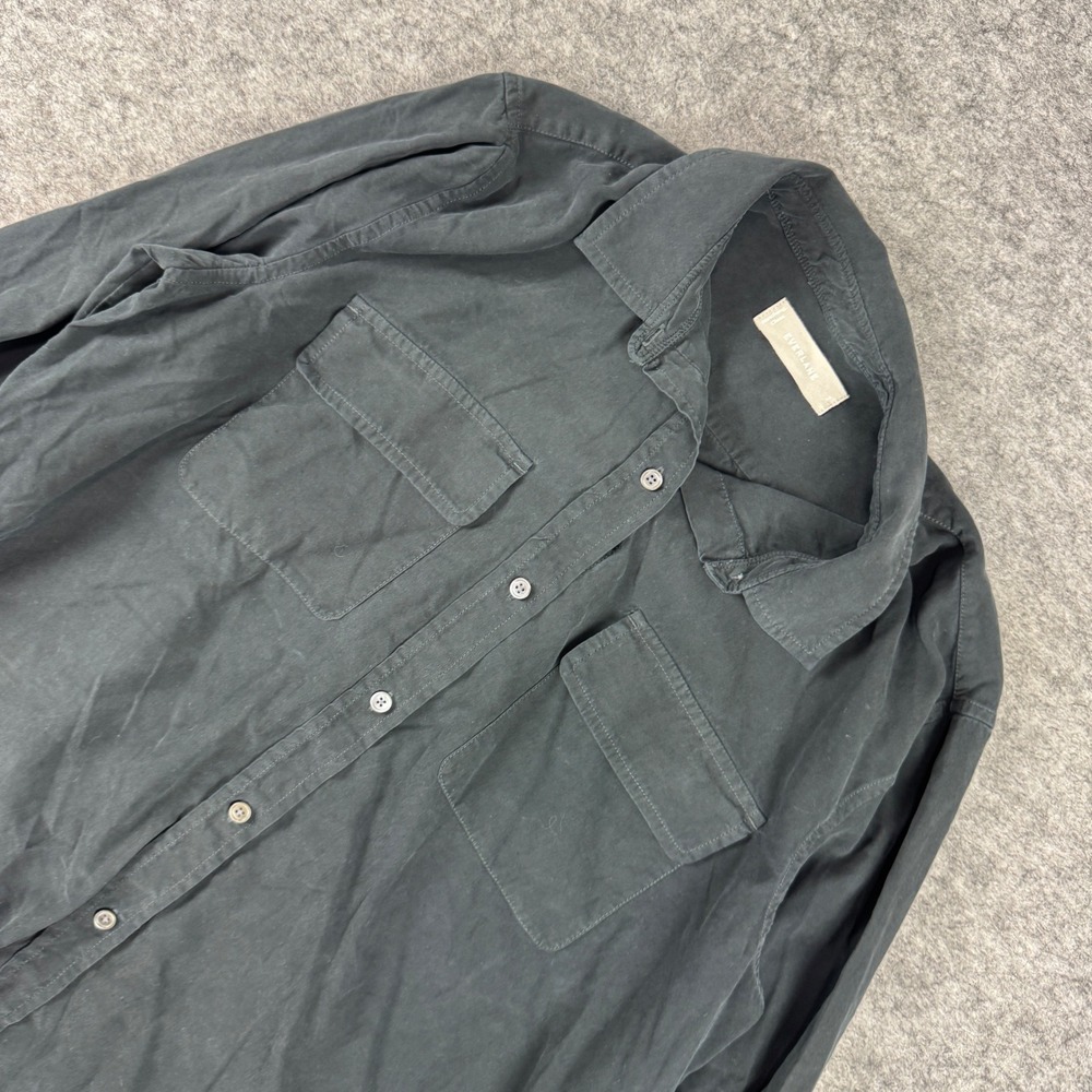Everlane Womens Black 100% Silk Button Down Long Sleeve Shirt Size 2 Office